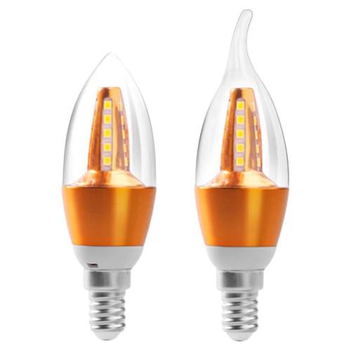 led灯泡e14小螺口e27大螺口家用节能尖泡白光暖光三色变光水晶吊