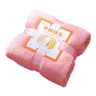 创意中秋节礼品伴手礼珊瑚绒毛巾礼盒搭配洗脸毛巾员工福利礼物