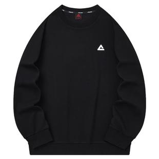 匹克圆领运动卫衣秋冬新款长袖连帽跑步上衣保暖套头衫男