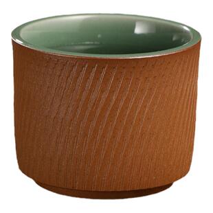 观复龙泉青瓷跳刀纹泡茶盖碗手工陶瓷茶杯主人杯单杯品茗杯