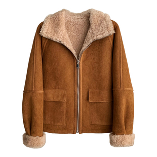 胡桃夹子！绒面高级感麂皮绒皮毛一体夹克上衣羊羔毛皮草外套女冬