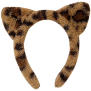 儿童发箍可爱豹纹猫耳朵发卡洗脸专用压发头箍女高颅顶发带头饰