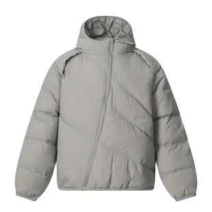 YGAN斜拉链立领防寒排骨羽绒棉服男女情侣款冬季加绒加厚棉衣外套