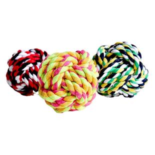 宠物玩具棉绳结球逗狗球洁齿球狗狗猫咪耐咬磨牙发生洁牙训练