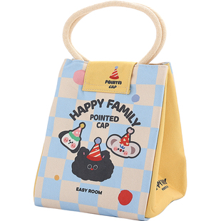 便当袋手提包上班族时尚便携外带保温袋高级感铝箔饭盒袋学生餐包