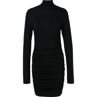 【折扣】RtA 女褶饰垂坠真丝迷你连衣裙小黑裙