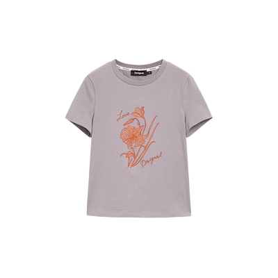 Desigual【博主同款】撞色蕾丝贴布绣花圆领短袖女式T恤