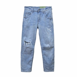 薄款BOY男友裤ABLE JEANS男女牛仔裤锥形潮流破洞休闲夏季九分裤
