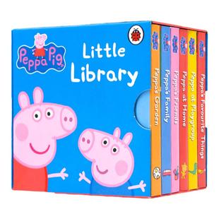 进口英文原版绘本 Peppa Pig little Library小猪佩奇小小图书馆6册手掌纸板书礼盒装 粉红猪小妹 儿童启蒙认知英语图画书睡前故事