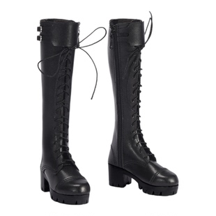 现货全款4分娃鞋BJD长靴皮靴短筒马丁靴黑色鞋子 大力力普四 阿琅