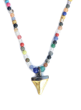 鲨鱼牙吊坠 12星座愿望许愿项链女925银