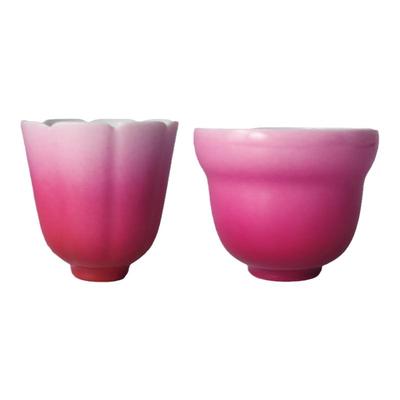 胭脂红釉景德镇手工渐变茶具陶瓷