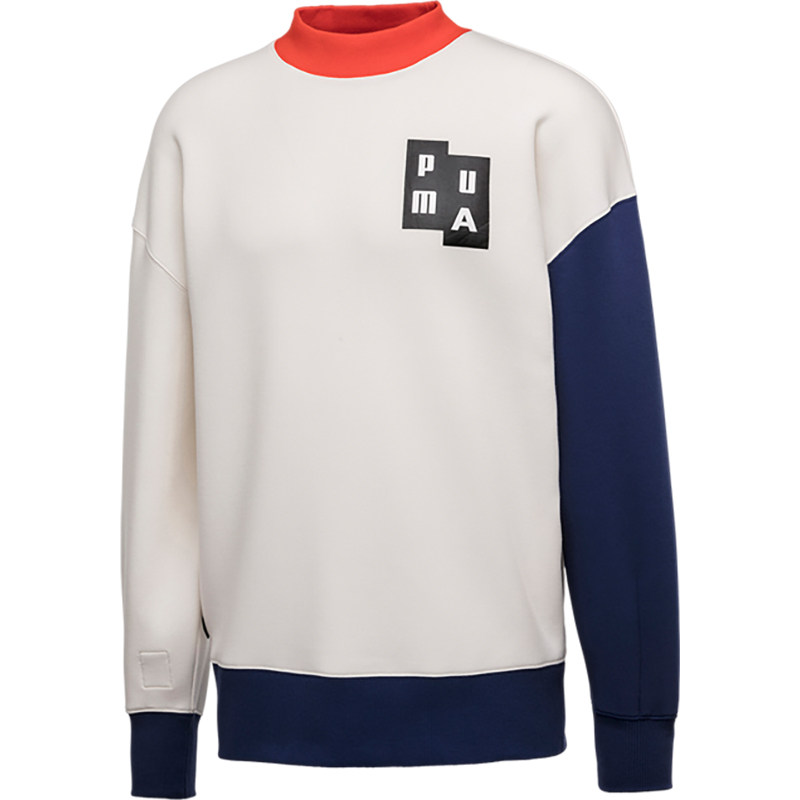 Puma/彪马正品新款男女时尚拼接撞色圆领套头休闲卫衣576952