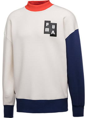 Puma/彪马正品新款男女时尚拼接撞色圆领套头休闲卫衣576952