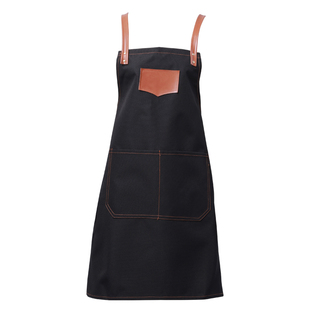 防水牛仔围裙定制印logo女餐饮饭店烘焙师厨房防油帆布男士工作服