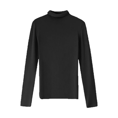 秋冬季堆堆领大码内搭长袖T恤女