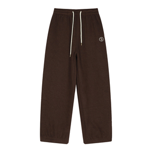 唐狮美拉德加绒休闲裤女2026春季新款宽松显瘦小个子百搭直筒裤子