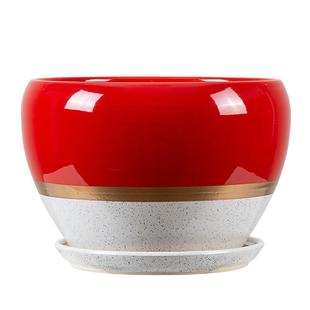 陶瓷花盆带托盘创意简约家用个性特大清仓家用绿植绿萝多肉育苗盆