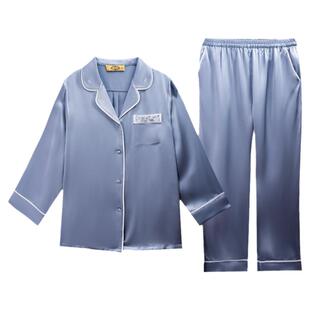 美标真丝睡衣套装女士【100%桑蚕丝】秋冬季新款丝绸长袖家居服