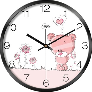 康巴丝钟表挂钟客厅卧室静音扫描金属石英钟创意儿童房壁钟163