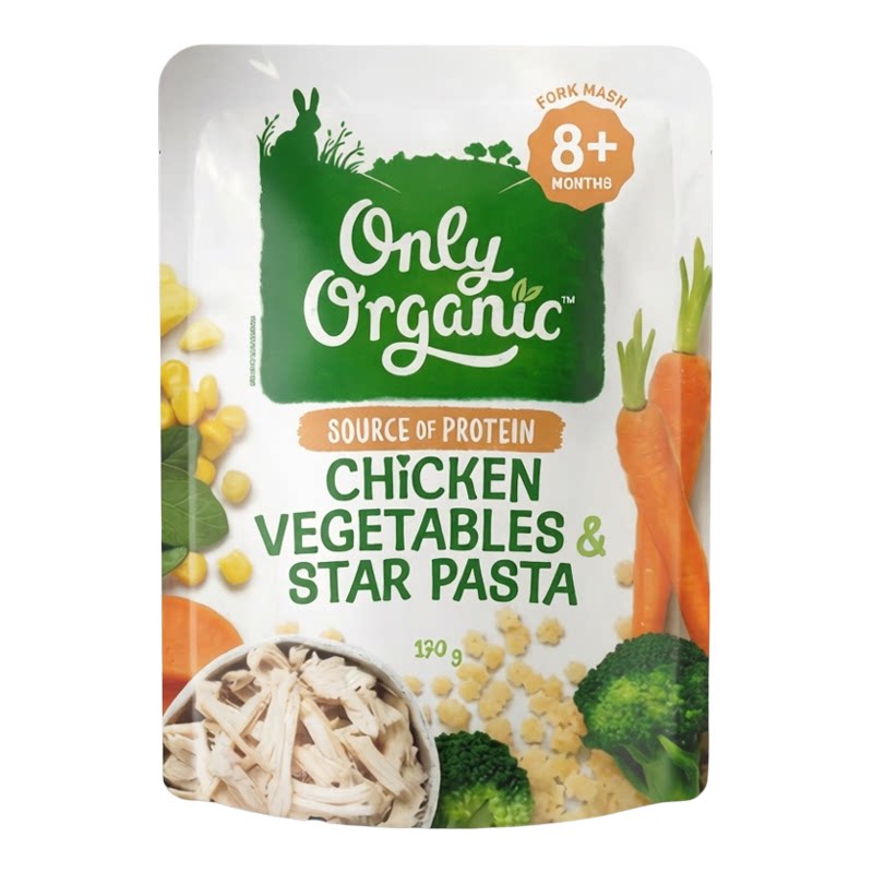 Only Organic 有机鸡肉杂菜星星粉170克婴儿宝宝香港进口辅食营养