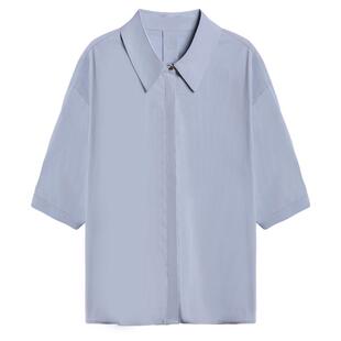 达佳诗dagass白色衬衫女职业通勤衬衣考公面试防走光女式短袖上衣