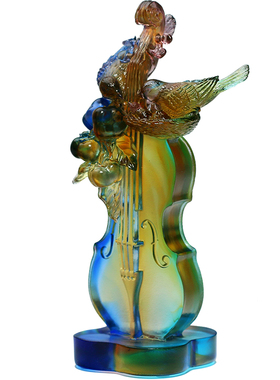 结婚送什么礼物琉璃鸳鸯家庭摆件