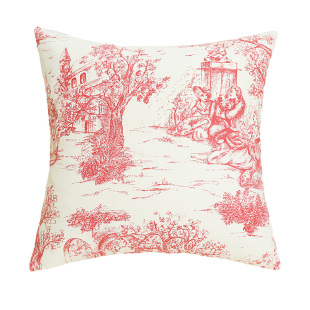 法式复古柔粉蓝色抱枕套客厅沙发卧室靠枕套飘窗靠背床上纯棉靠垫