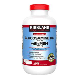 美国进口Kirkland柯克兰氨糖软骨素MSM维骨力375粒护关节骨骼健康