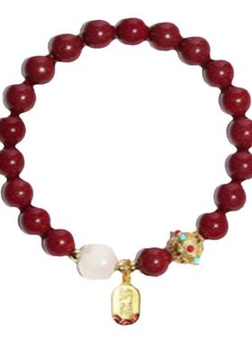 好运珠原矿天然朱砂和田玉莲花