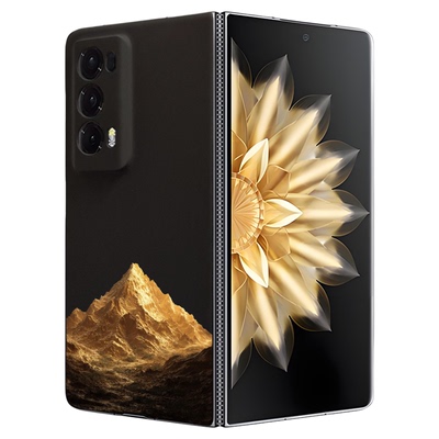 适用荣耀MagicV2/MagicV3轻薄折叠屏手机壳磁吸V2至臻版后盖裸机手感黑金山脉亲肤防摔硬壳HonorMagicVS2/VS3