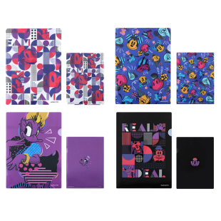 【迪士尼波普狂欢】日本kokuyo国誉单片文件夹A4纸插页式透明学生用L型大开口档案资料试卷分类收纳袋女