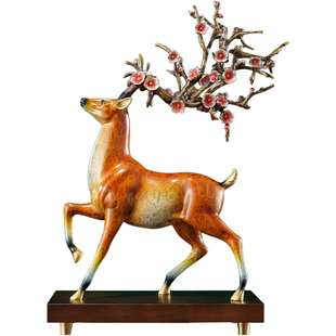 一路高升铜鹿摆件领导高档办公室工艺品升职公司乔迁开业礼物麋鹿