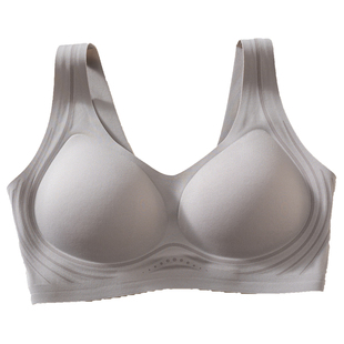 无痕内衣女薄款大胸显小胸聚拢云感舒适一体美背背心式孕妇文胸罩
