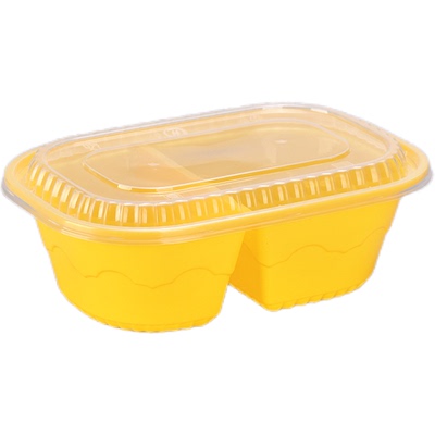 长方形两格一次性快餐盒双分格盒