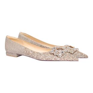 HolyRose【浪漫星空】平底婚鞋女水晶鞋新娘鞋宴会礼服鞋平时可穿