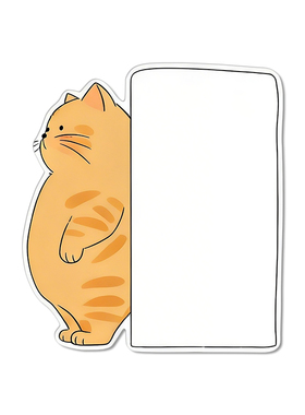 可爱橘猫写字板磁吸式冰箱贴装饰