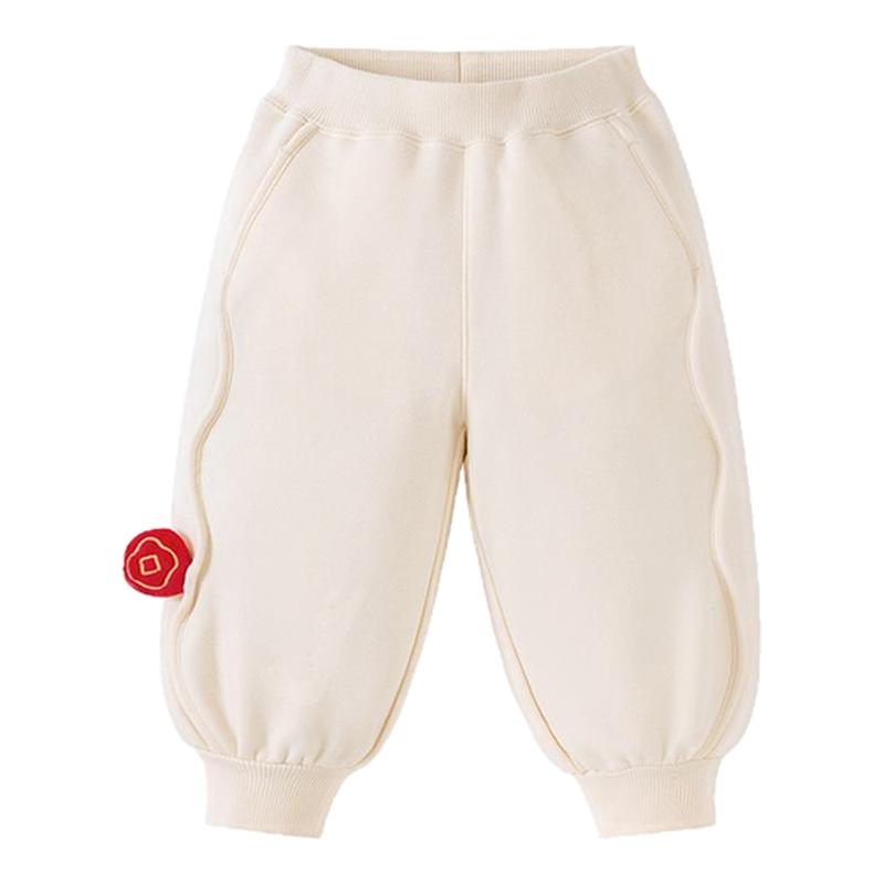 迷你巴拉巴拉男女童宝宝裤子冬新年保暖一体绒福气满满节日灯笼裤