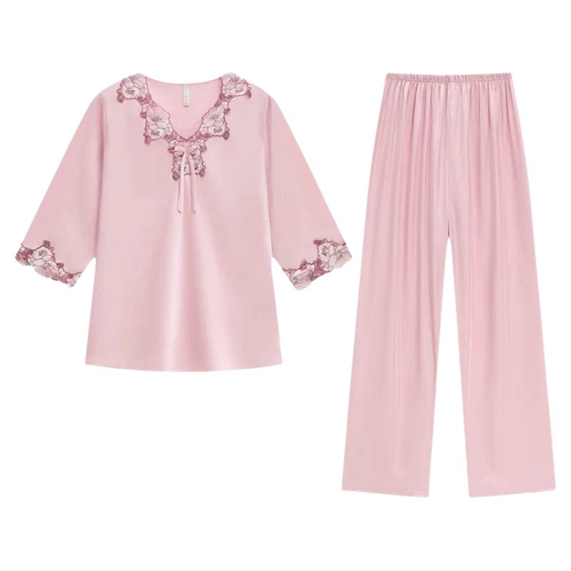 真丝睡衣女冰丝高级感丝绸家居服