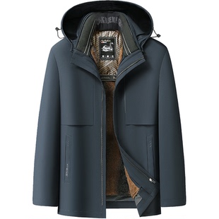 恒源祥集团彩羊冬季鹅绒羽绒服男中长款加厚爸爸装脱胆鹅绒外套潮