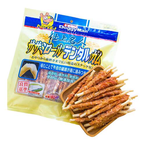 日本狗狗零食多格漫名仕鸡胸肉绕生牛皮卷26支装