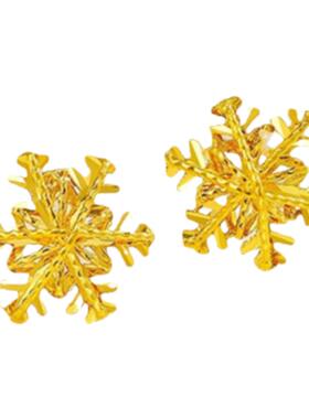 调太幅雪花耳钉女新品18K金爆