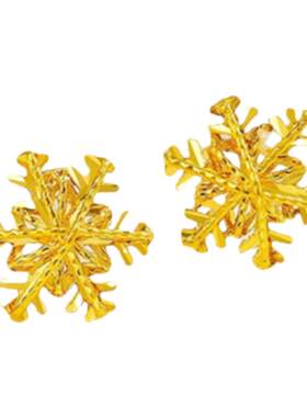 调太幅雪花耳钉女新品18K金爆