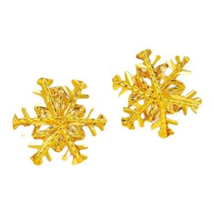 调太幅18K金雪花耳钉 女新品纯银爆闪初雪耳环碎冰冰圣诞礼物个性