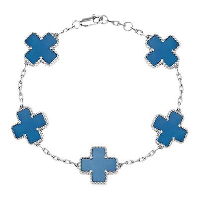 KREAM纯银天然蓝玛瑙十字手链