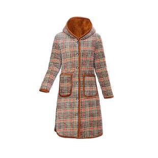 超厚棉袄中长款过膝秋冬款棉衣连帽外套女装加绒加厚宽松冬季棉服