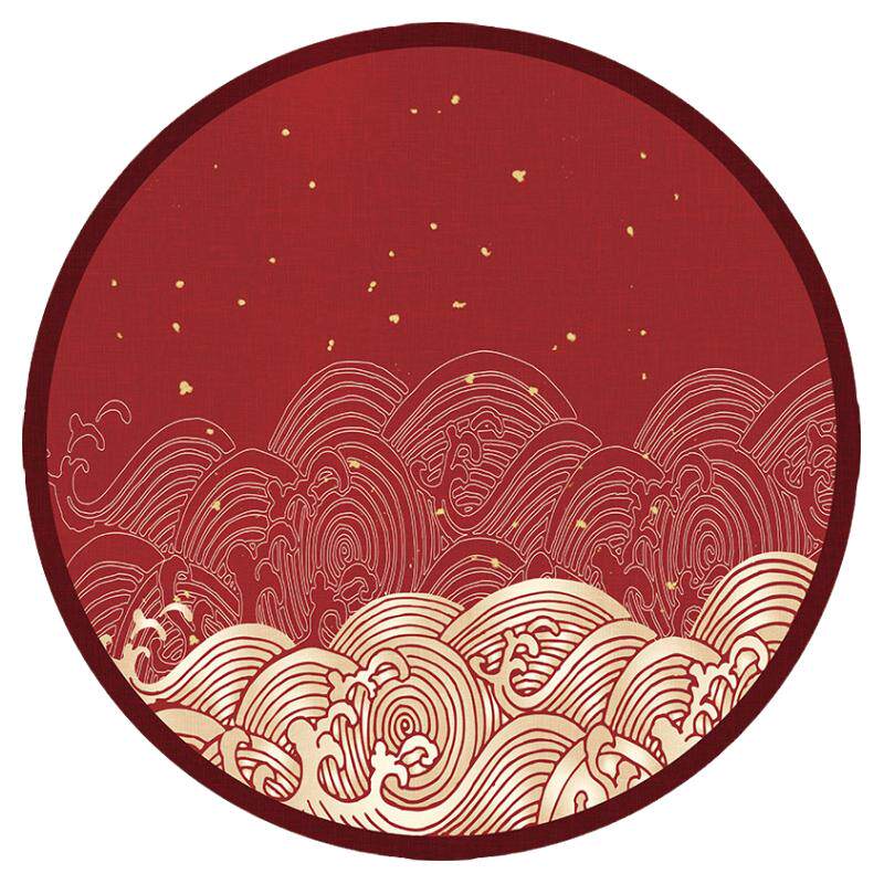 新中式红色宝宝地毯抓周毯