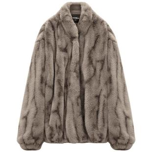 COCOBELLA轻奢拉贡皮草风格毛绒外套秋冬仿皮毛一体外套FU3105-4