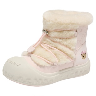 Teenie Weenie小熊童鞋雪地靴女儿童羊毛加厚冬棉鞋加厚保暖棉靴