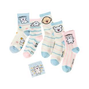 言仓线条小狗袜子礼盒生日礼物女生实用送闺蜜可爱男女款520礼物